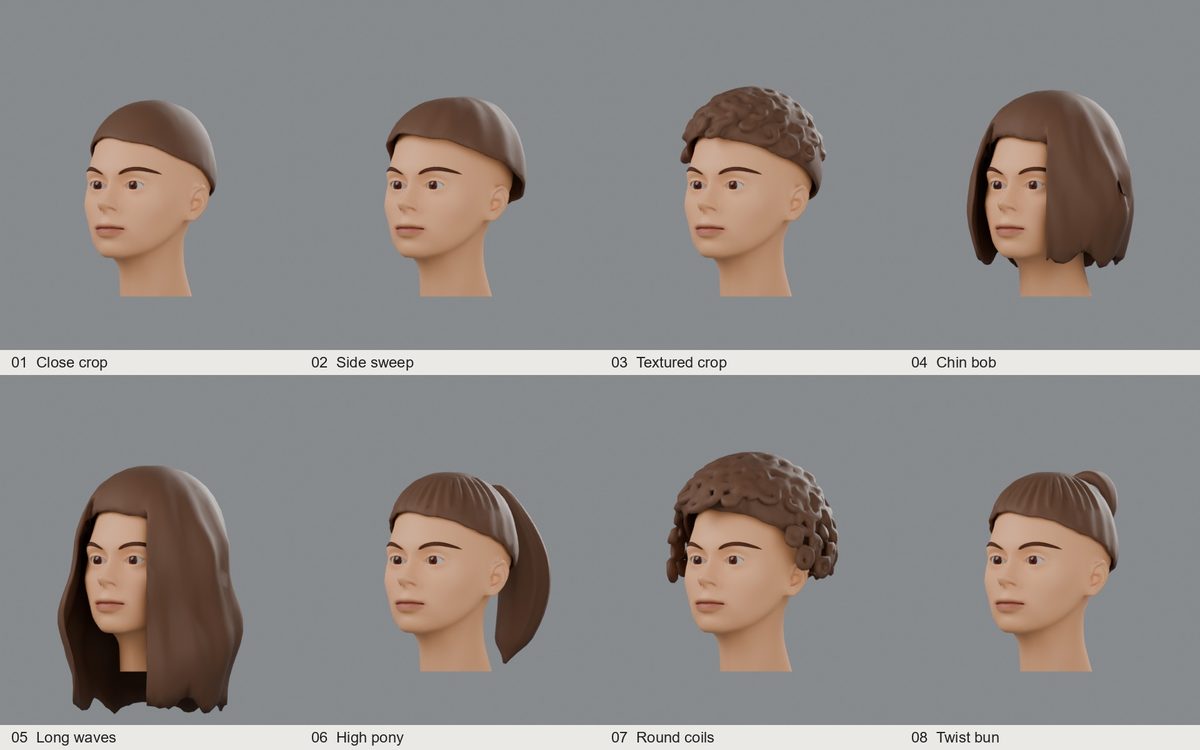 LifeShare hairstyle renders
